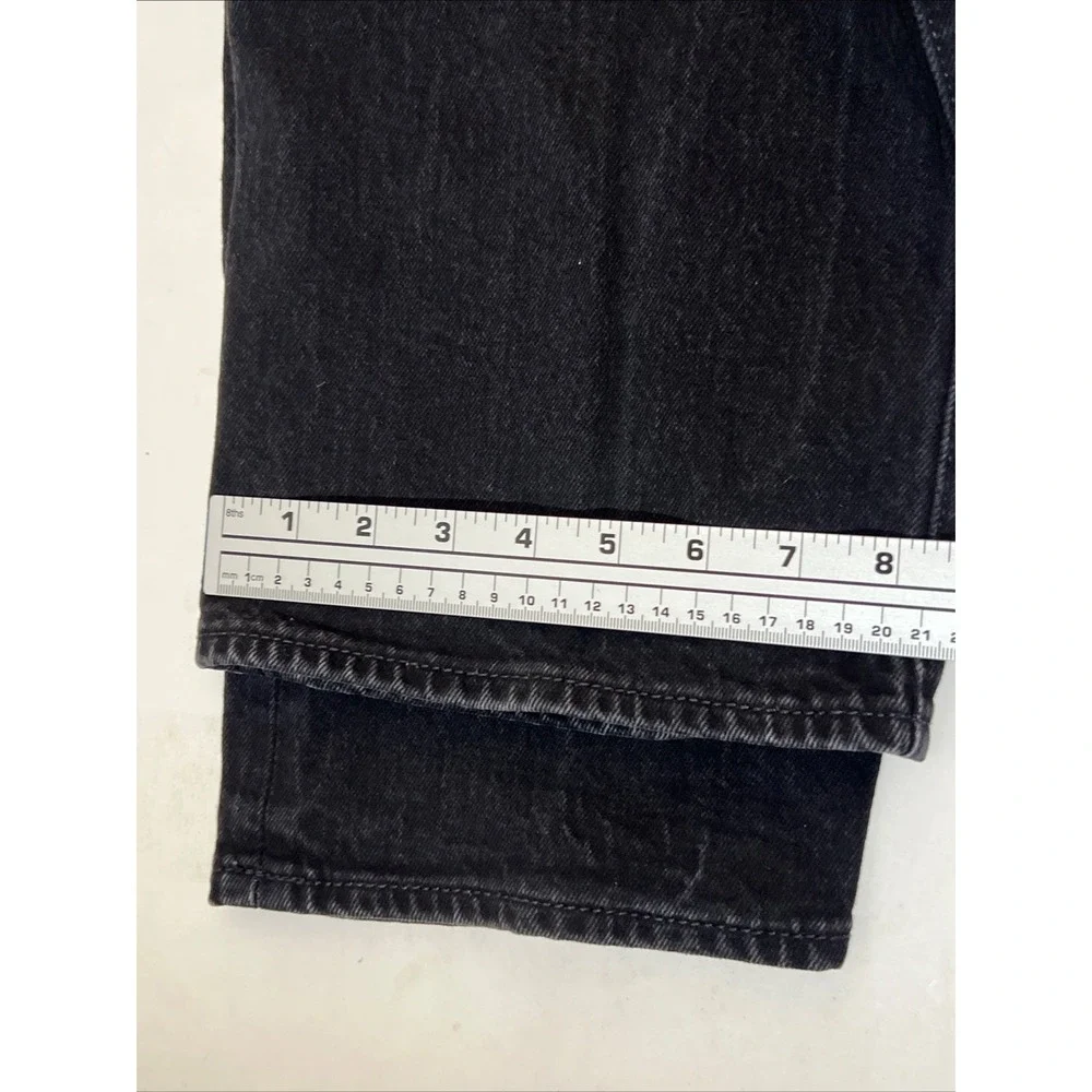 Levi's 501 Original Fit Mens Black Jeans 44x32 Button Fly Straight Leg CW-2916